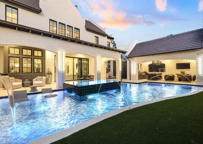 Back of the house and pool