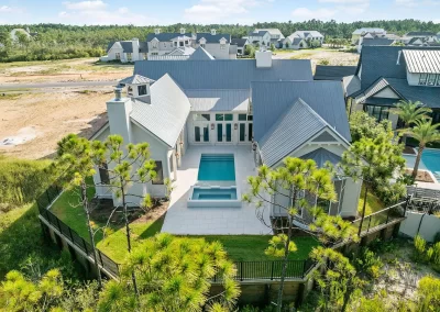 back of the house with pool