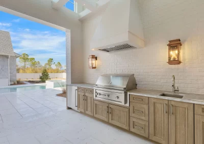 Outdoor kitchen and pool